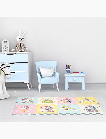 Tapete puzzle unicórnio para bebé 8 peças em borracha eva c'baby