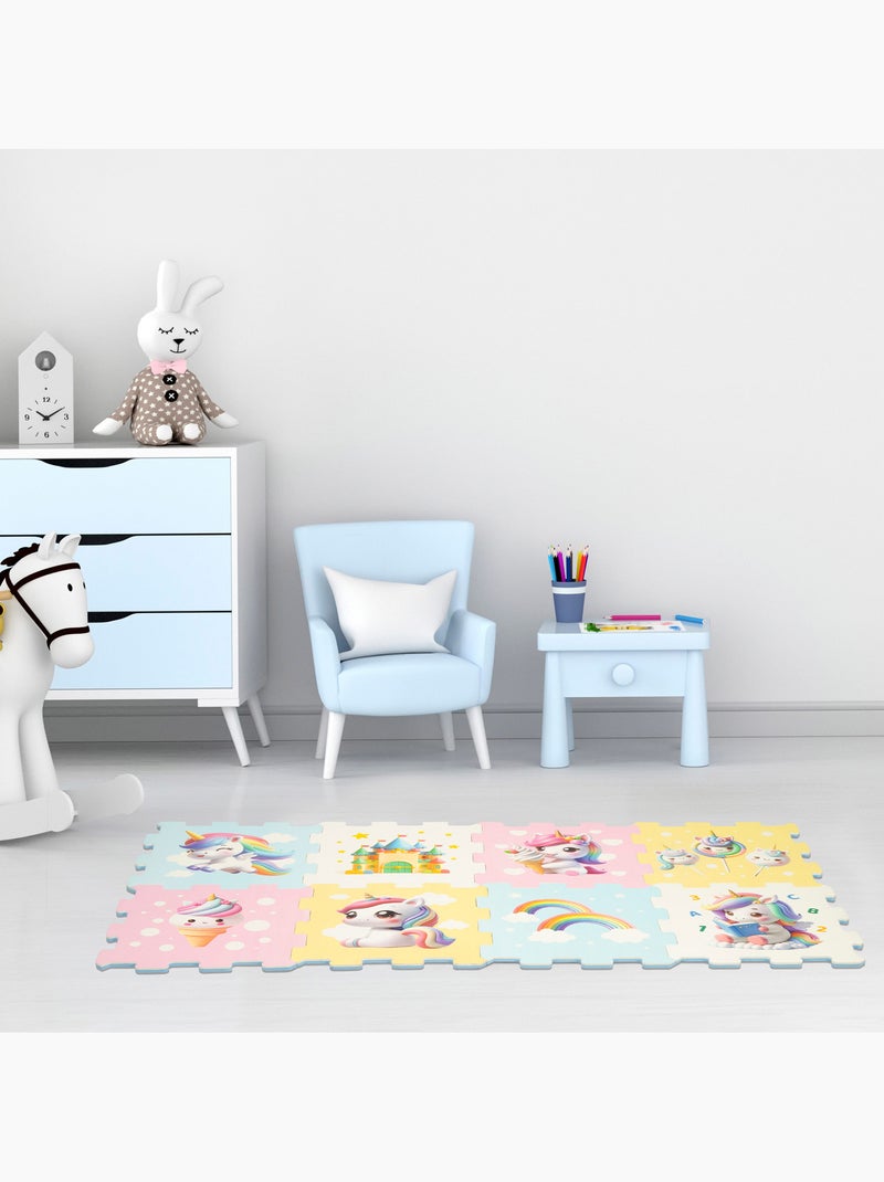 Tapete puzzle unicórnio para bebé 8 peças em borracha eva c'baby N/D - Kiabi