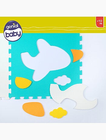Tapete quebra-cabeça de espuma para bebês de 4 peças veículos c'baby