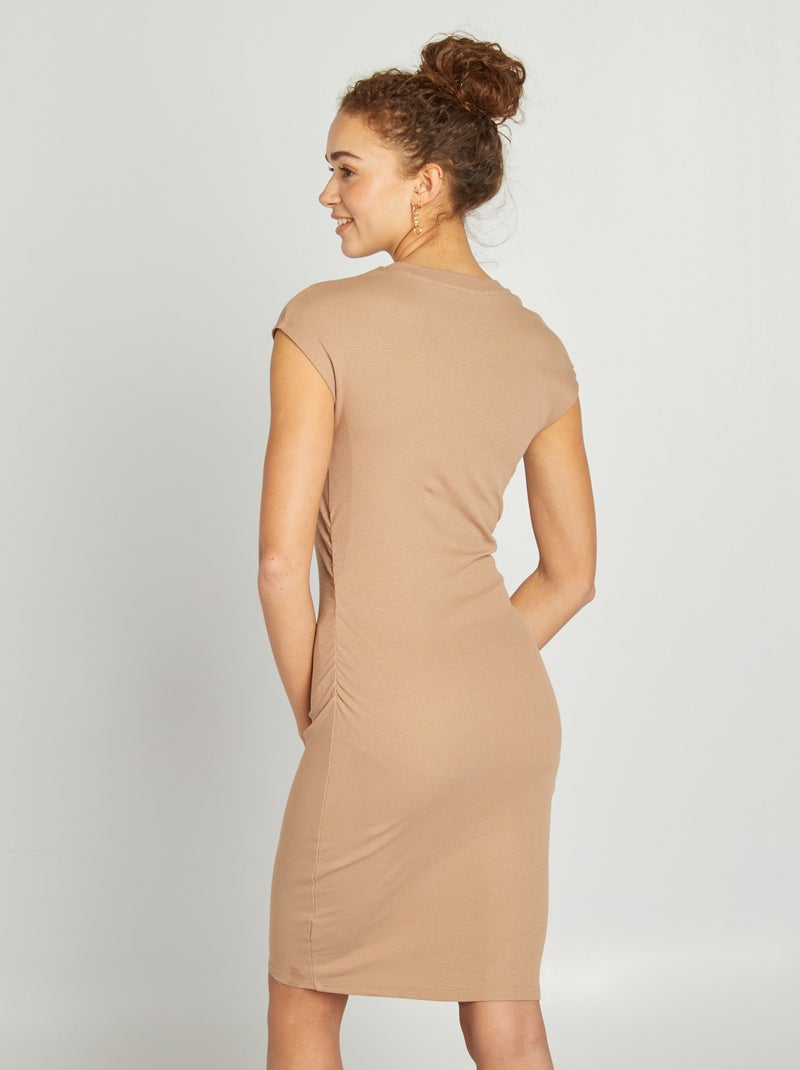 Tecido comprido em tecido elástico nervurado BEGE - Kiabi