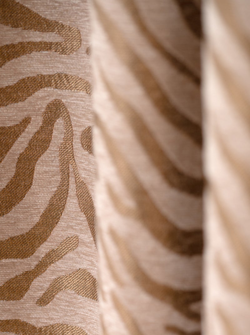 Tecido de chenille zebra para cortinas Bege - Kiabi