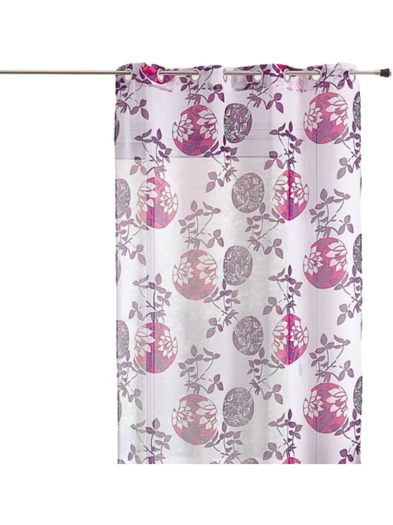 Tecido leve estampado com ilhós primavera Roxo ameixa - Kiabi