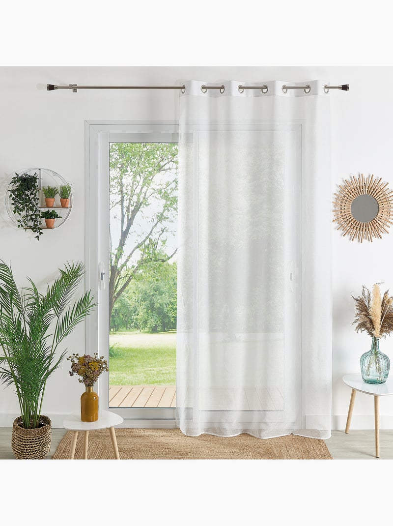 Tecido liso com ilhós grandes Branco - Kiabi
