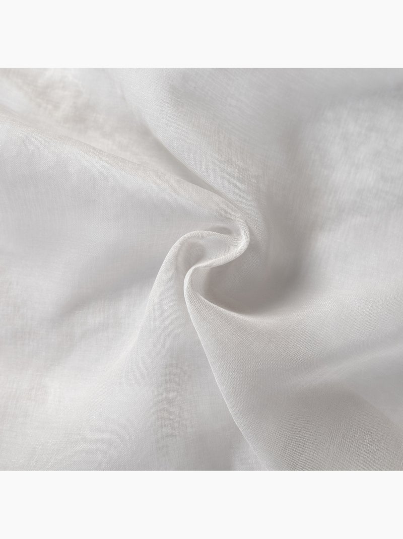 Tecido liso com ilhós grandes Branco - Kiabi