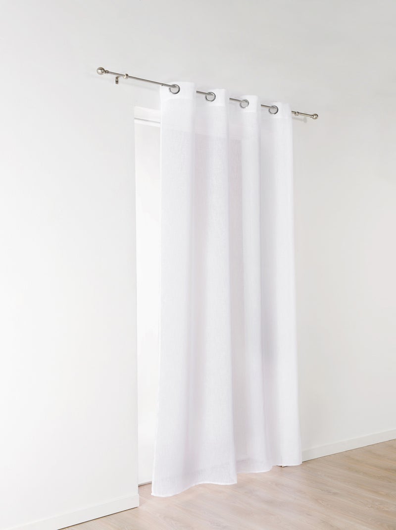 Tecido transparente claro com aspeto de linho Branco - Kiabi