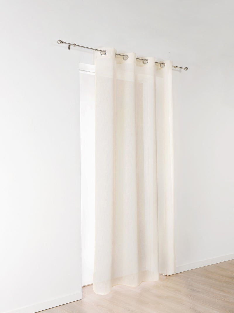 Tecido transparente claro com aspeto de linho Branco sujo - Kiabi
