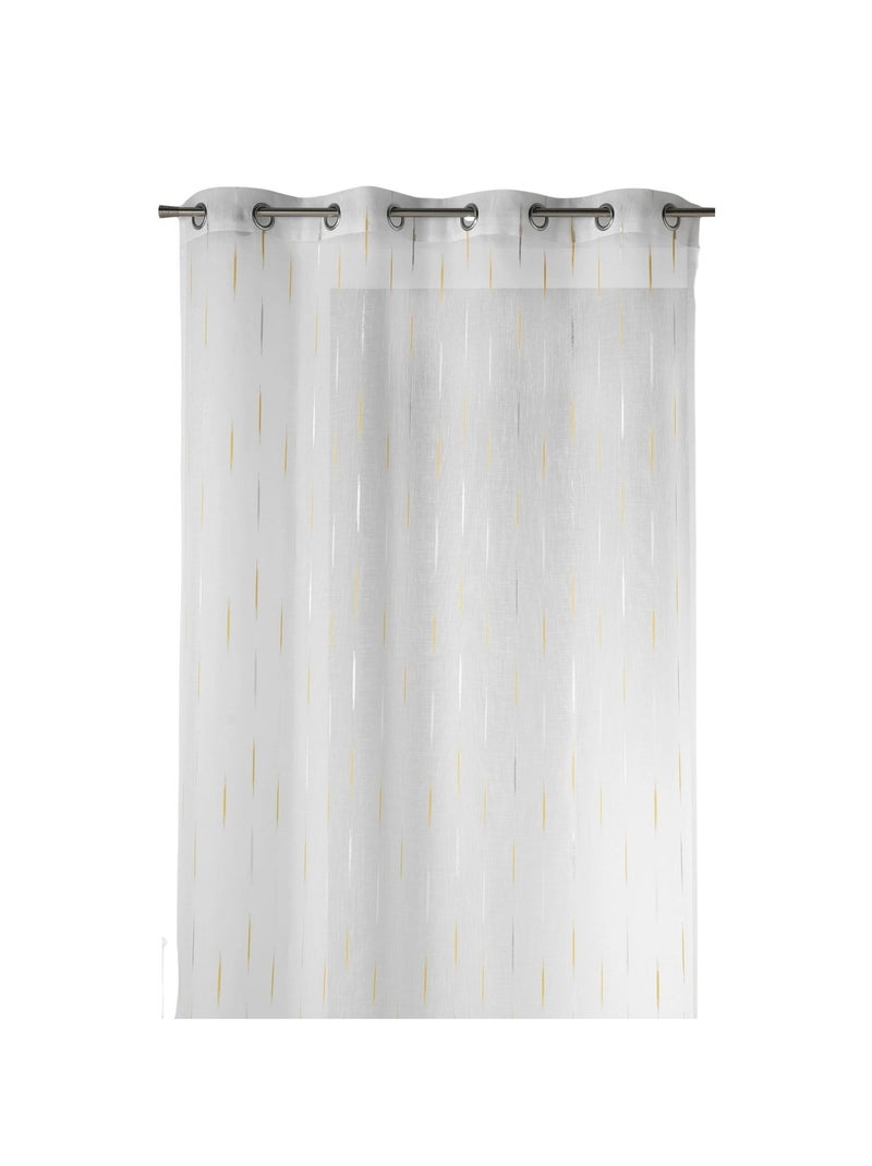 Tecido transparente claro com linhas bordadas Amarelo - Kiabi