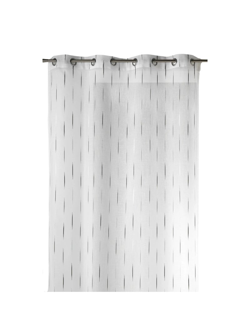 Tecido transparente claro com linhas bordadas Cinza claro - Kiabi