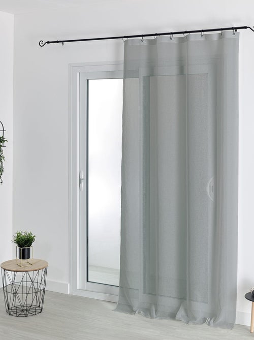 Tecido transparente com argolas pretas amovíveis - Kiabi