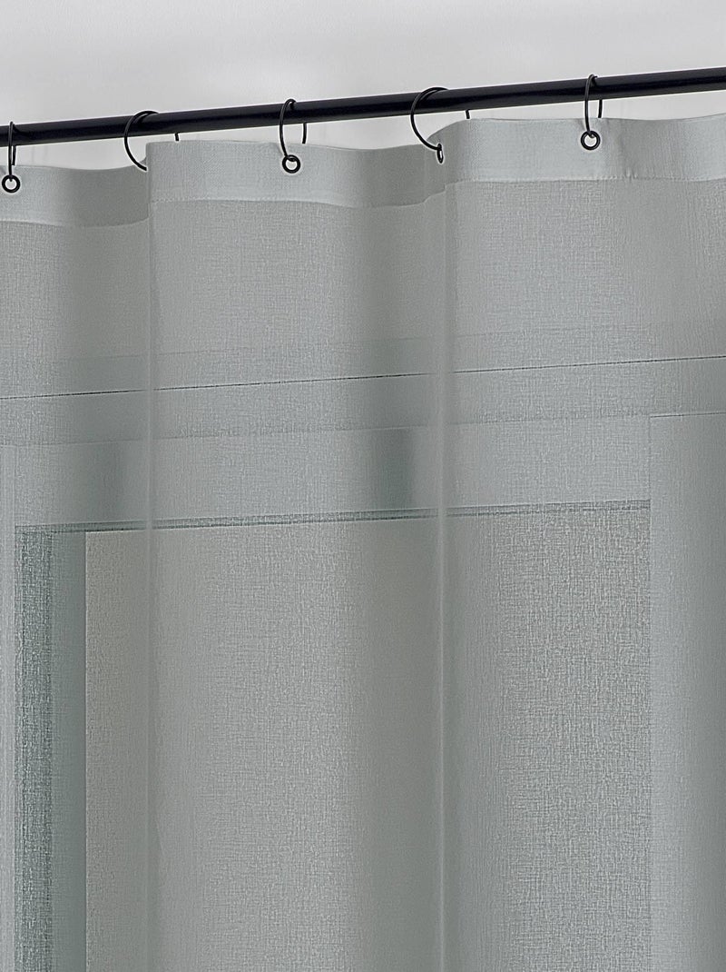 Tecido transparente com argolas pretas amovíveis Cinza - Kiabi