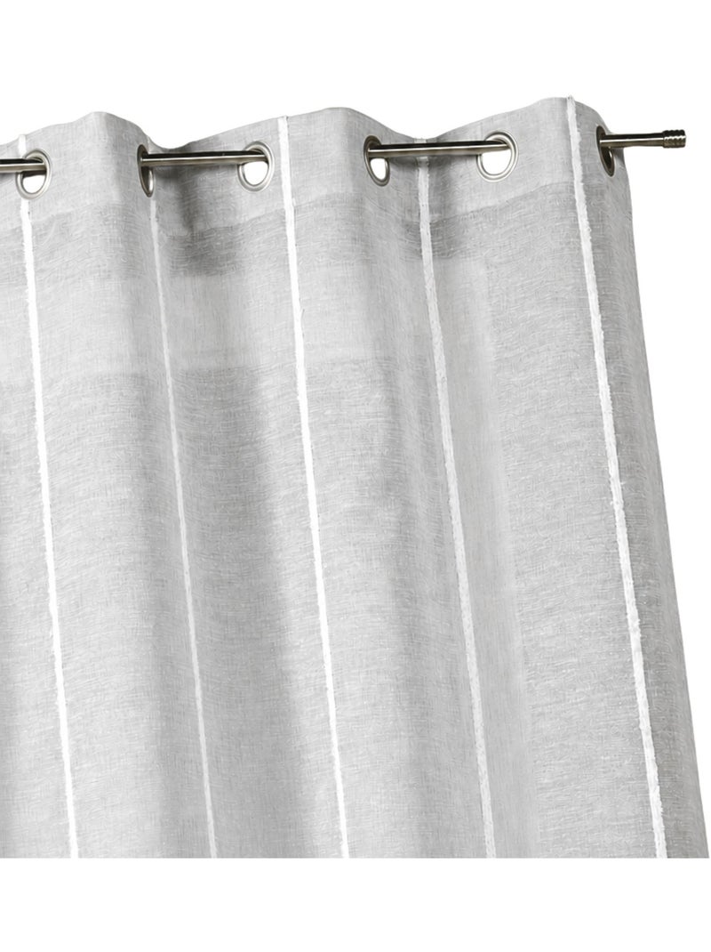 Tecido transparente com riscas verticais finas Cinza claro - Kiabi