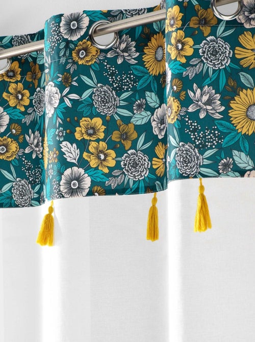 Tecido transparente jateado com estampado floral - Kiabi