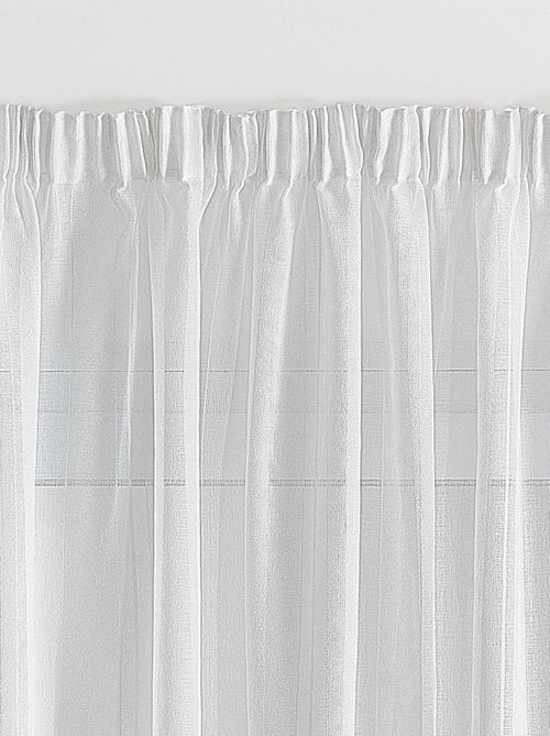 Tecido transparente liso com entrançado e riscas de fantasia - Kiabi