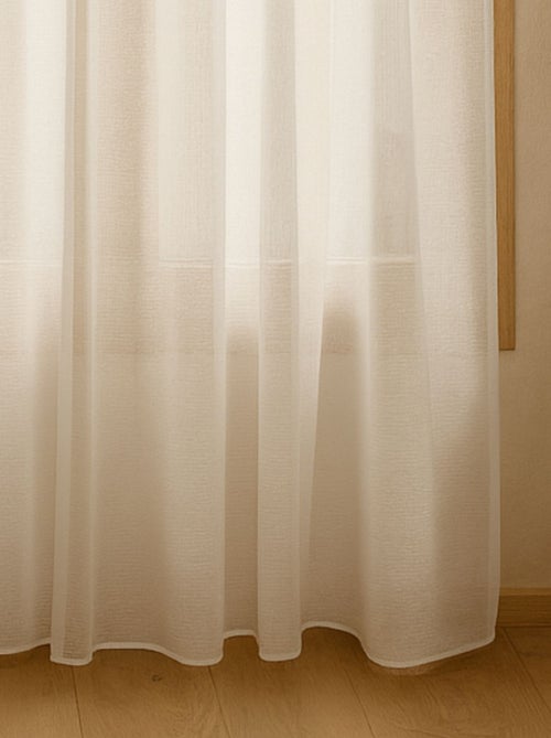 Tecido transparente liso com entrançado e riscas de fantasia - Kiabi
