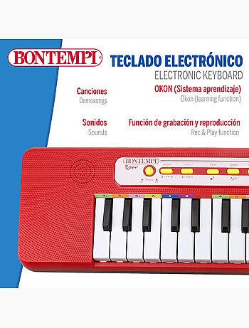 Teclado de piano eletrónico 32 teclas para crianças bontempi