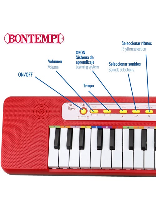 Teclado de piano eletrónico 32 teclas para crianças bontempi - Kiabi