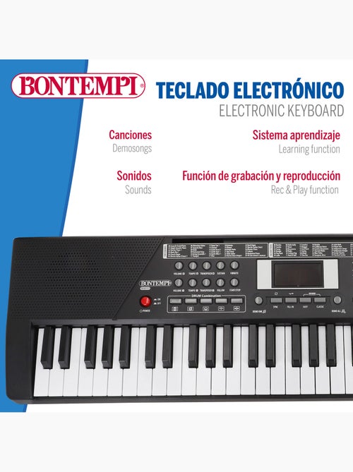 Teclado digital com suporte 61 teclas bontempi - Kiabi