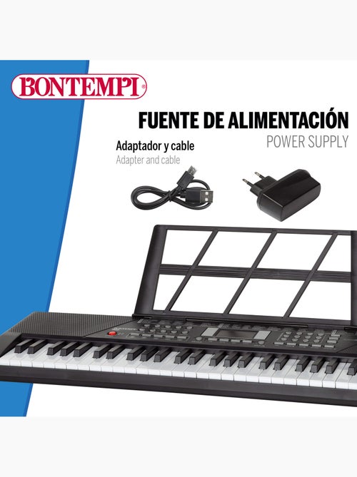 Teclado digital com suporte 61 teclas bontempi - Kiabi