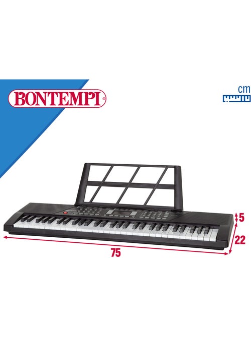 Teclado digital com suporte 61 teclas bontempi - Kiabi