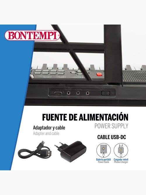 Teclado digital de 54 teclas c/suporte para partitura e pernas bontempi - Kiabi