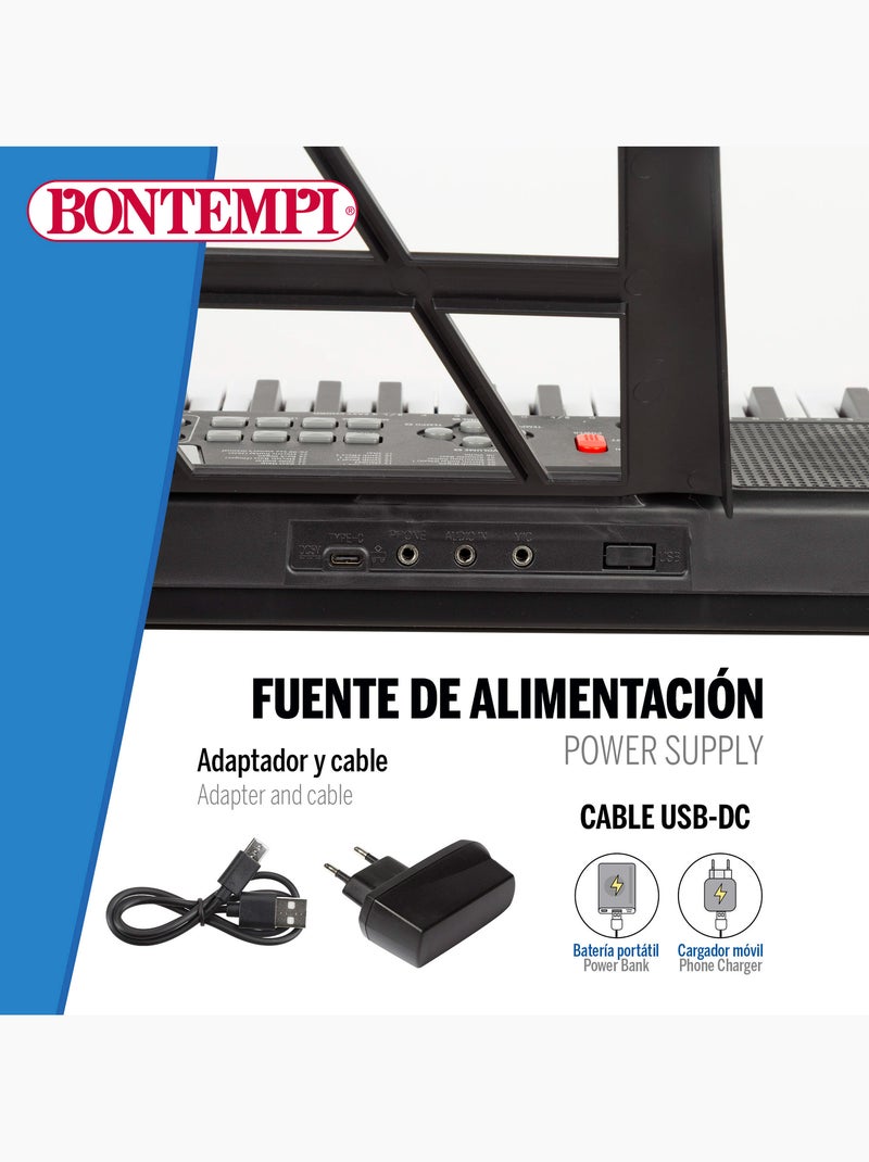 Teclado digital de 54 teclas c/suporte para partitura e pernas bontempi N/D - Kiabi