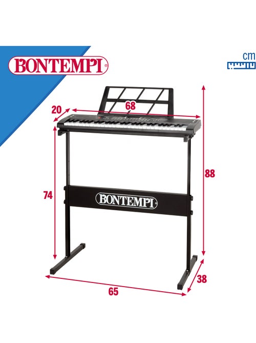 Teclado digital de 54 teclas c/suporte para partitura e pernas bontempi - Kiabi