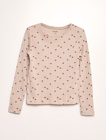 Tee-shirt com estampado malha nervurada