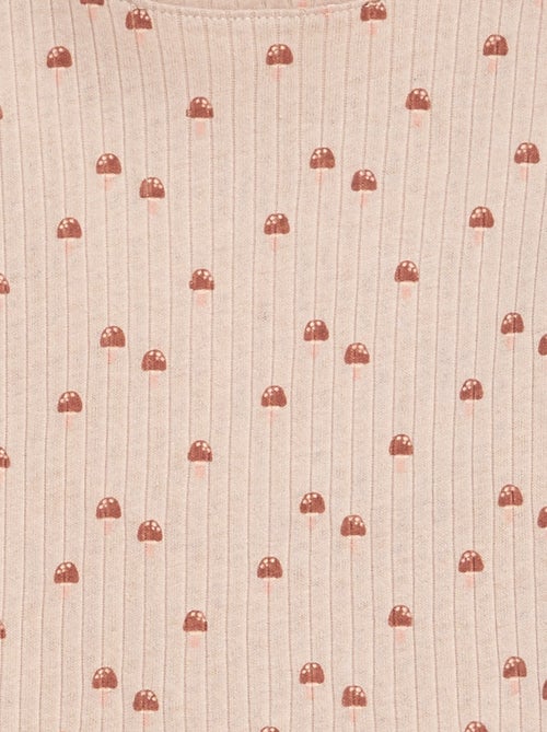 Tee-shirt com estampado malha nervurada - Kiabi