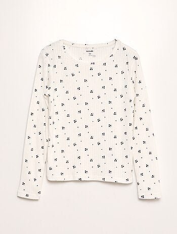 Tee-shirt com estampado malha nervurada