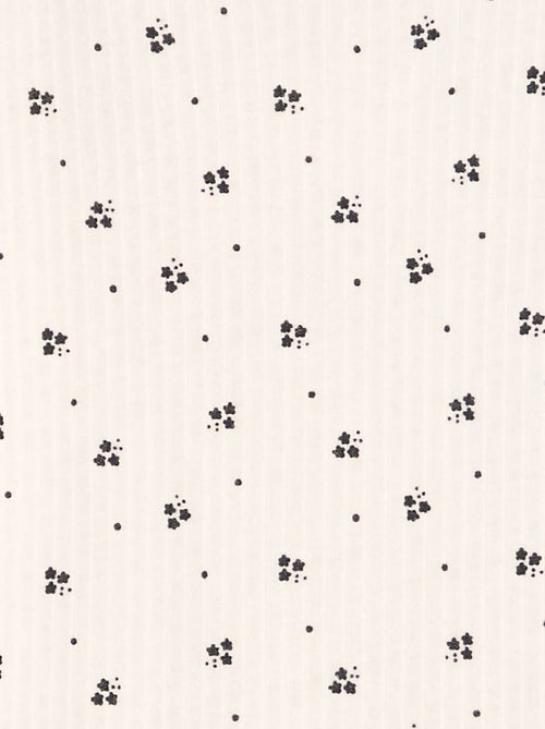 Tee-shirt com estampado malha nervurada - Kiabi