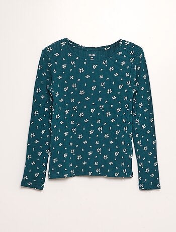 Tee-shirt com estampado malha nervurada