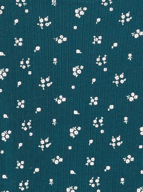 Tee-shirt com estampado malha nervurada - Kiabi