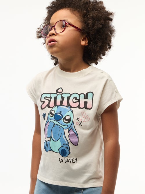 Tee-shirt de manga curta 'Stitch' - Coleção fácil de vestir - Kiabi