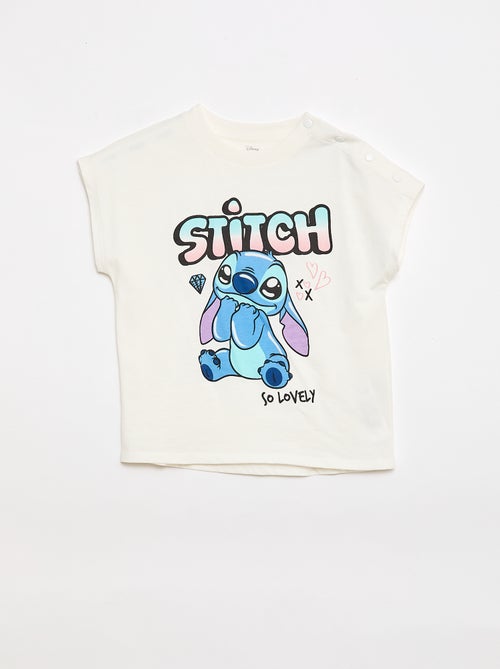 Tee-shirt de manga curta 'Stitch' - Coleção fácil de vestir - Kiabi