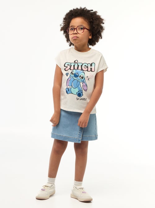 Tee-shirt de manga curta 'Stitch' - Coleção fácil de vestir - Kiabi
