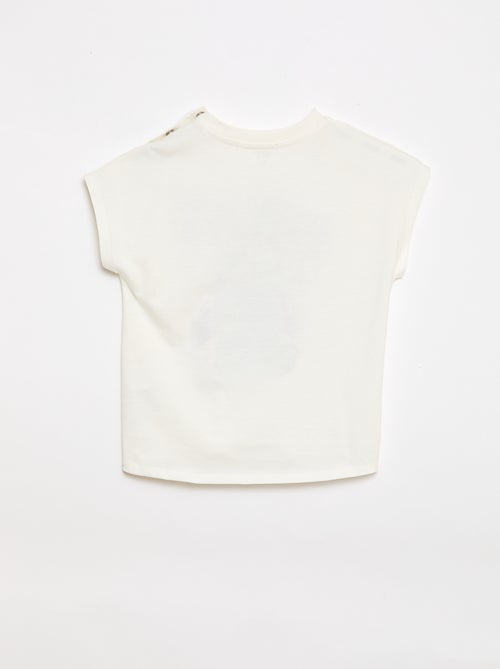 Tee-shirt de manga curta 'Stitch' - Coleção fácil de vestir - Kiabi