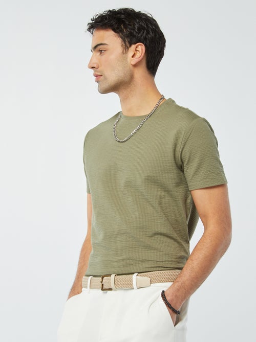 Tee-shirt em seersucker - Kiabi
