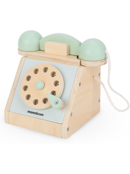 Telefone madeira vintage infantil disco rotativo brinquedo imitacao mamabrum - Kiabi Telefone madeira vintage infantil disco rotativo brinquedo imitacao mamabrum - Kiabi