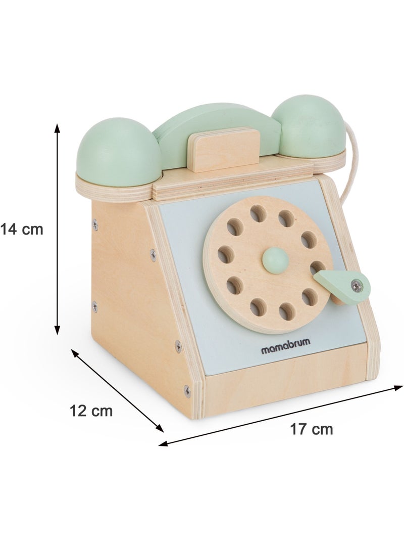 Telefone madeira vintage infantil disco rotativo brinquedo imitacao mamabrum N/D - Kiabi
