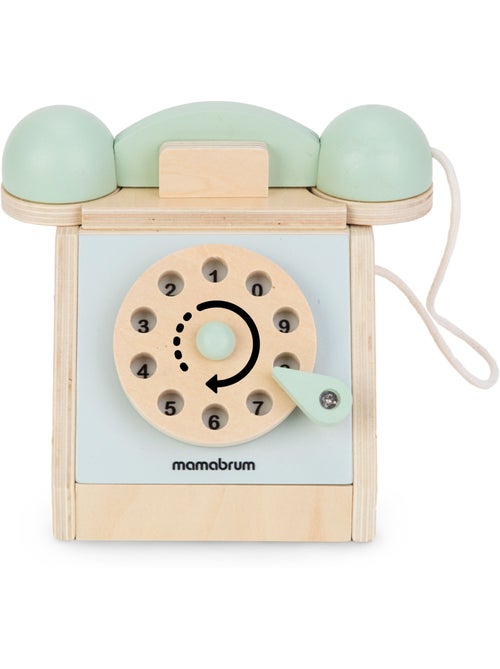 Telefone madeira vintage infantil disco rotativo brinquedo imitacao mamabrum - Kiabi Telefone madeira vintage infantil disco rotativo brinquedo imitacao mamabrum - Kiabi