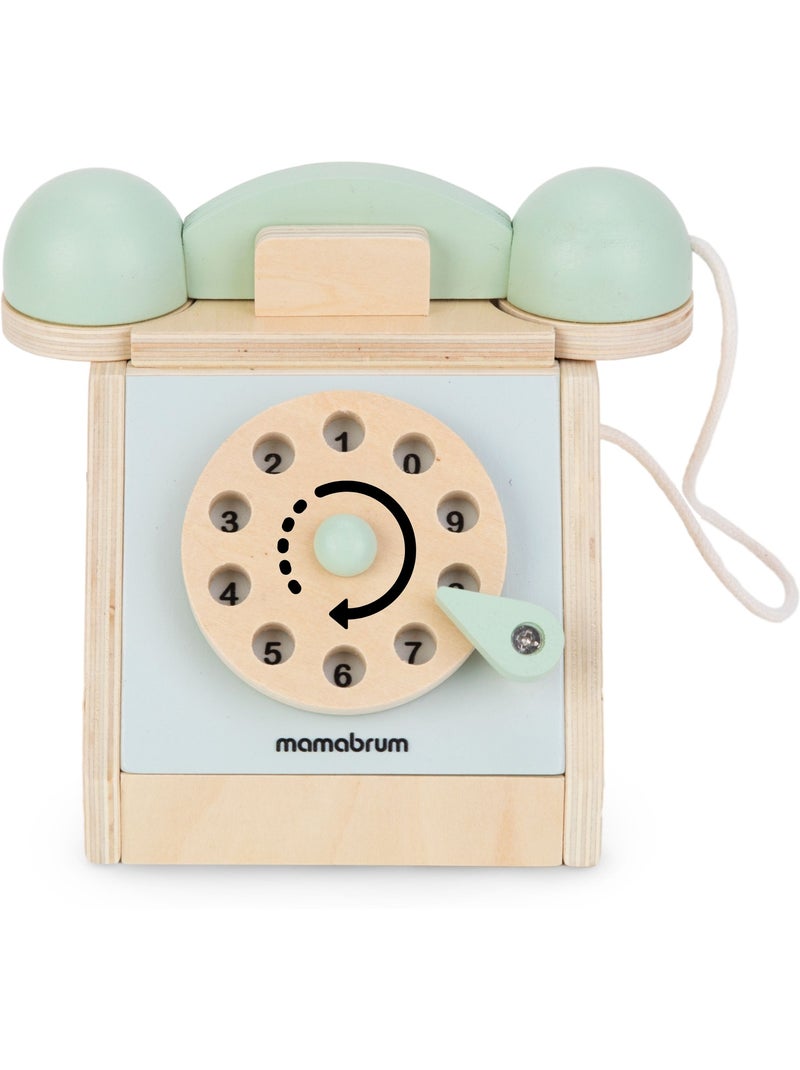 Telefone madeira vintage infantil disco rotativo brinquedo imitacao mamabrum N/D - Kiabi