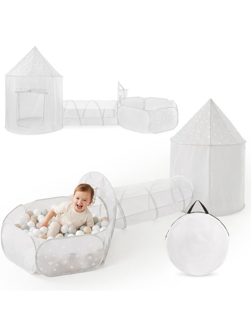 Tenda 3 em 1 mamabrum para crianças – castelo, piscina de bolas e túnel de brincadeira - Kiabi