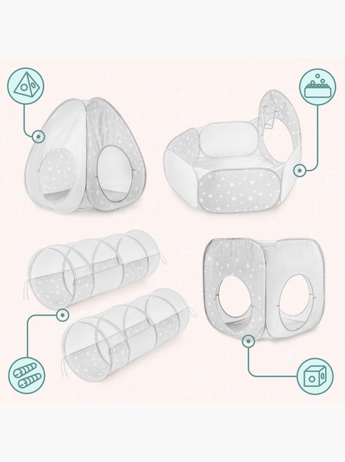 Tenda infantil pop up 5em1 2 tendas 2 tuneis piscina bolas mamabrum - Kiabi
