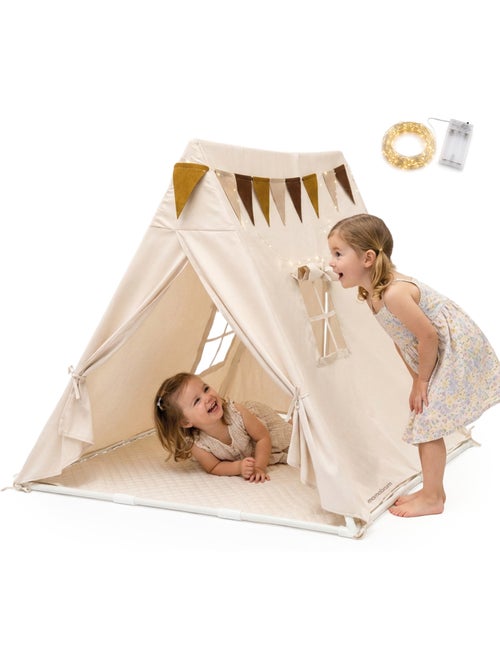 Tenda tipi de jogo crianças grande cabana 110x110x120cm led mamabrum - Kiabi Tenda tipi de jogo crianças grande cabana 110x110x120cm led mamabrum - Kiabi