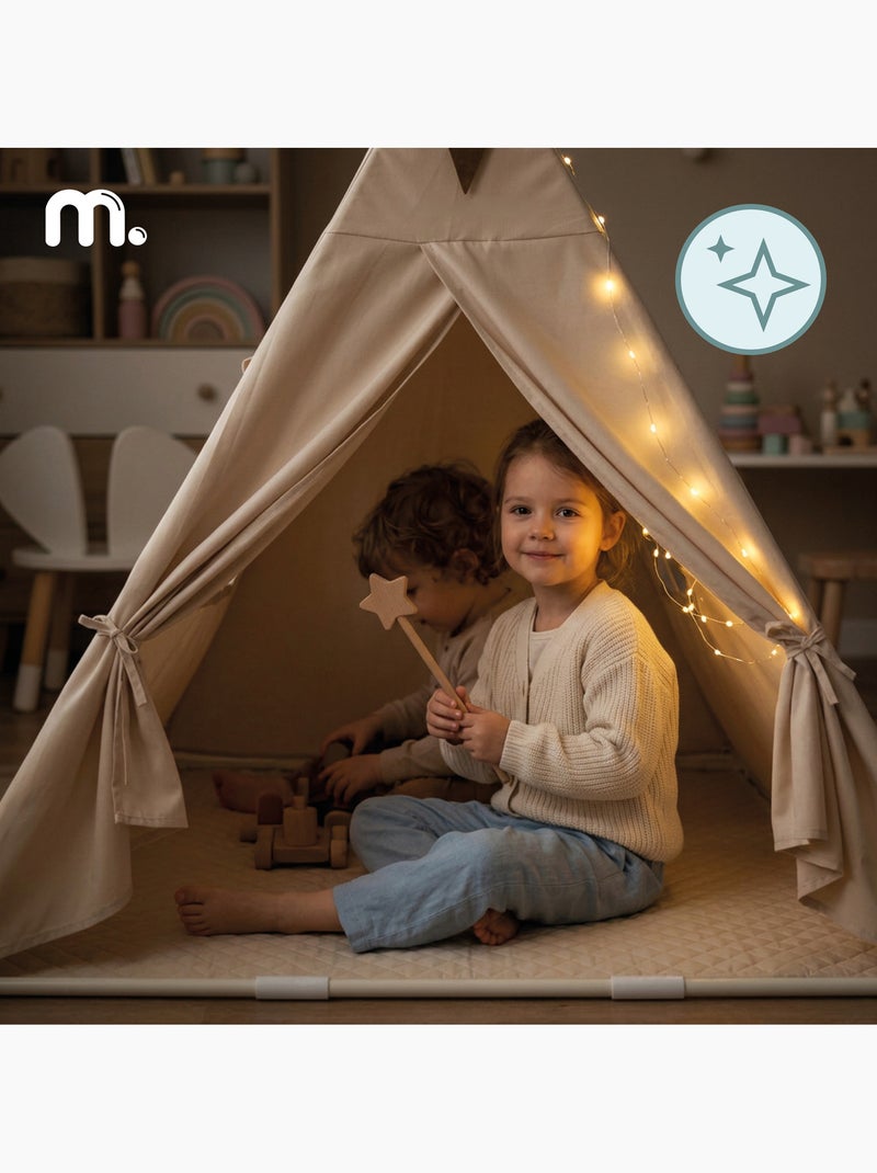 Tenda tipi de jogo crianças grande cabana 110x110x120cm led mamabrum N/D - Kiabi