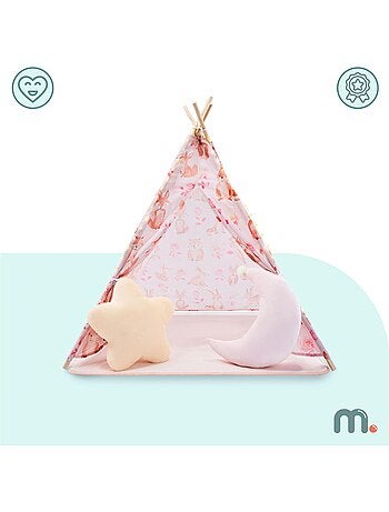 Tenda tipi infantil mamabrum com tapete, almofadas e luz led