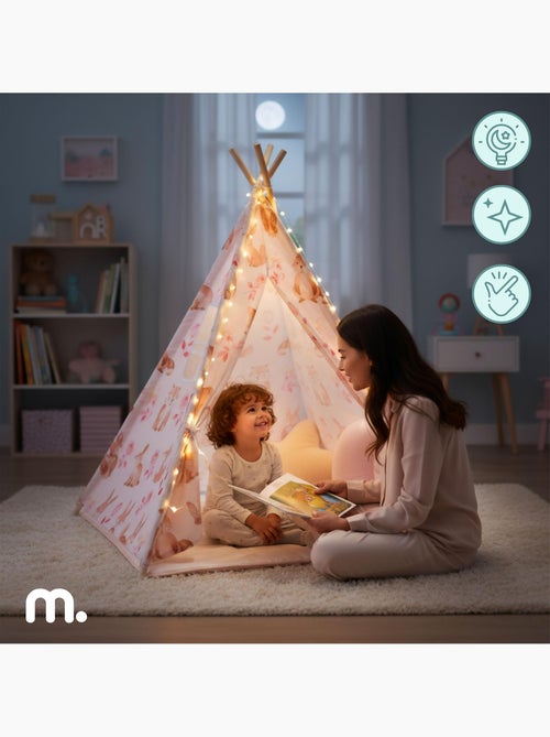 Tenda tipi infantil mamabrum com tapete, almofadas e luz led - Kiabi