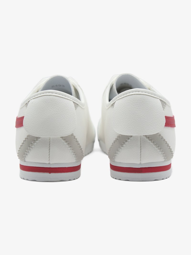 Ténis alça cruzada Branco Vermelho - Kiabi