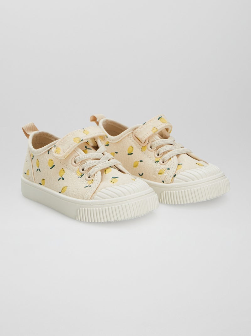 Ténis baixos estampados BEGE - Kiabi