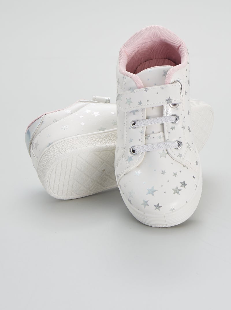Ténis baixos estampados 'estrelas' Branco - Kiabi